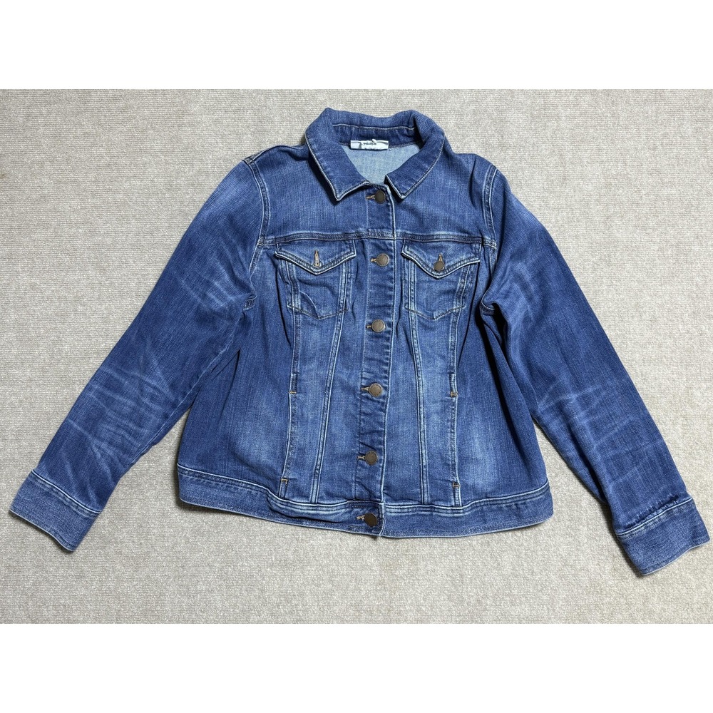 Lane Bryant Jacket Womens Large Denim Jean Trucker‎ Distressed Casual Classic